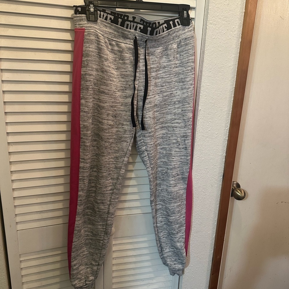 Just Be Gray and Pink Sweatpants Relaxed Fit Joggers